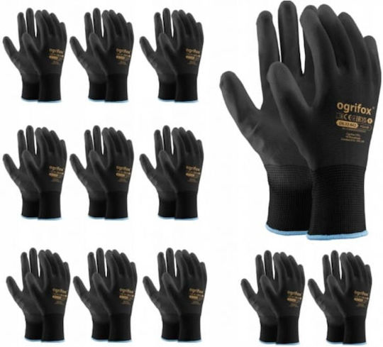 Ogrifox Schutz Arbeitshandschuhe Polyester/Polyurethan 1Stück
