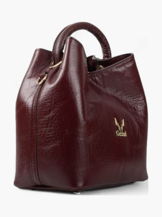 Leather Women's Bag Handbag Burgundy