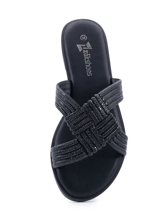 Women's Flat Sandals in Black Color