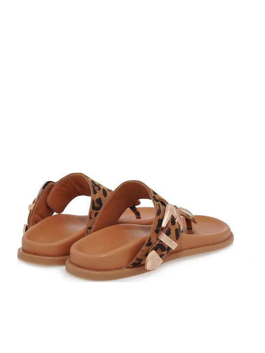 Flache Sandalen für Damen LEOPARD SUEDE