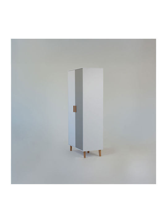 Doppeltür Kleiderschrank Timmy White-graphite-gray 90x50x199cm
