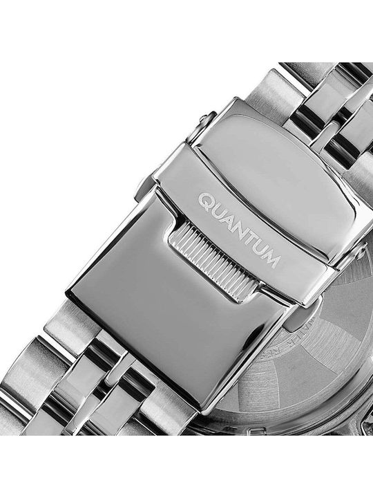 Quantum Men's Watch Chronograph Battery with Silver Metal Bracelet