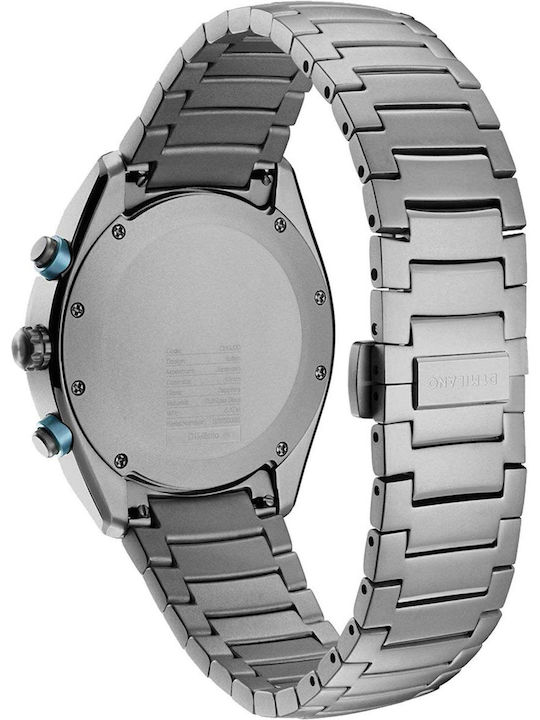 D1 Milano Men's Watch Chronograph Battery with Gray Metal Bracelet
