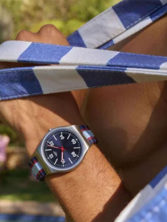 Swatch Swatch Ceas de Damă cu Multicolor Curea din Material Textil