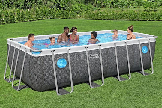 Bestway Piscină PVC 3028lt Cu Cadru Metalic 488x244x122cm Gri