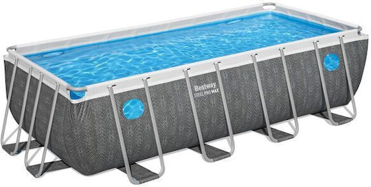 Bestway Piscină PVC 3028lt Cu Cadru Metalic 488x244x122cm Gri