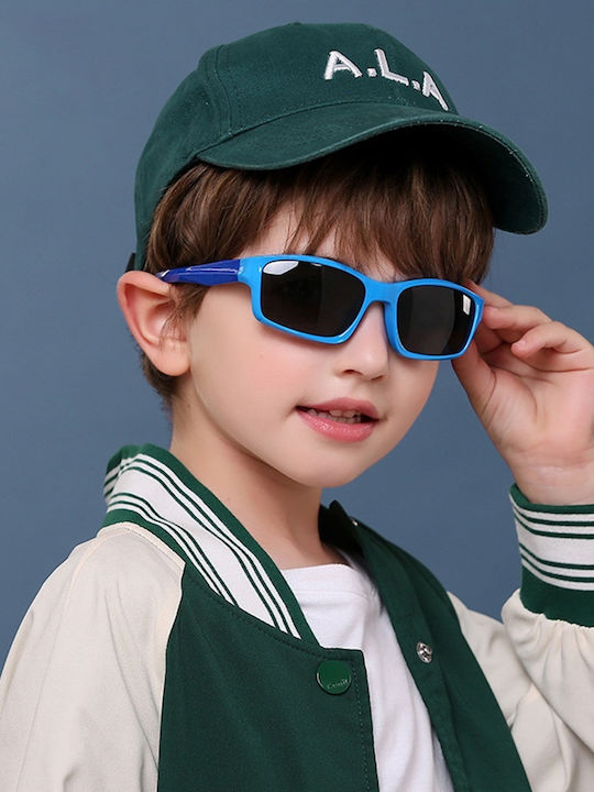 Techsuit Sportliche Kinder-Sonnenbrillen mit polarisierten blauen Gläsern für 3-8 Jahre