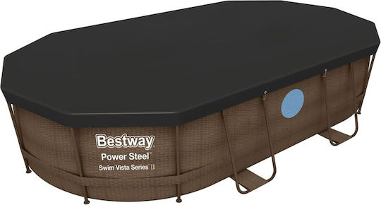 Bestway Προστατευτικό Κάλυμμα Πισίνας Οβάλ Μαύρο 418x230εκ.