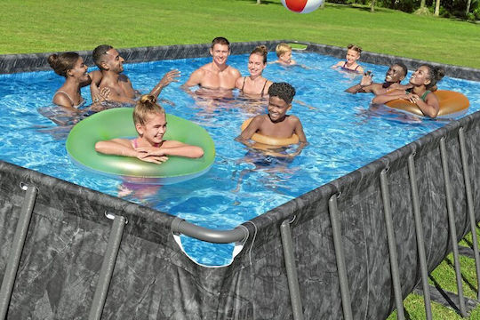 Bestway Piscină 30.045lt Cu Cadru Metalic 732x366x132cm Gri