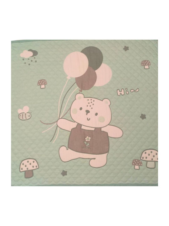 Double Sided Cotton Baby Quilt 100x120cm Mint