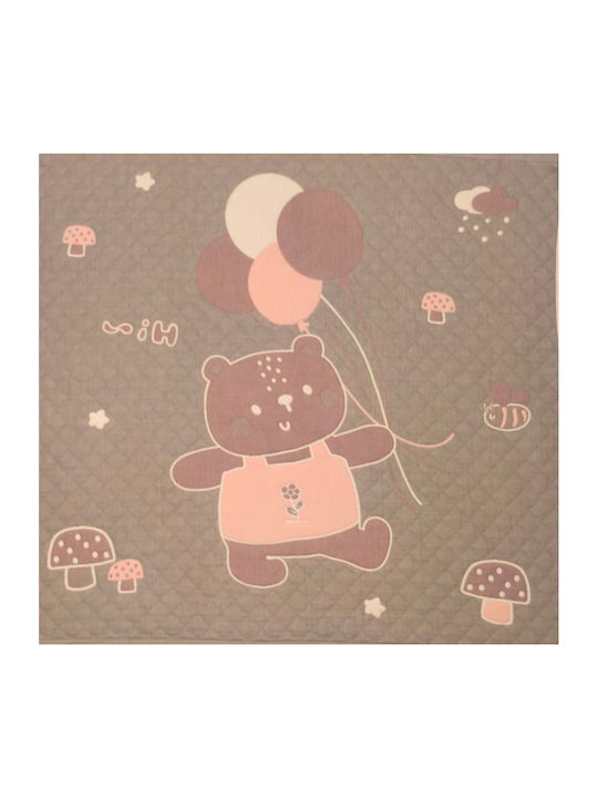 Double Sided Cotton Baby Quilt 100x120cm Pink