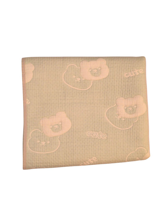 Double Sided Cotton Baby Quilt 100x110cm Mint