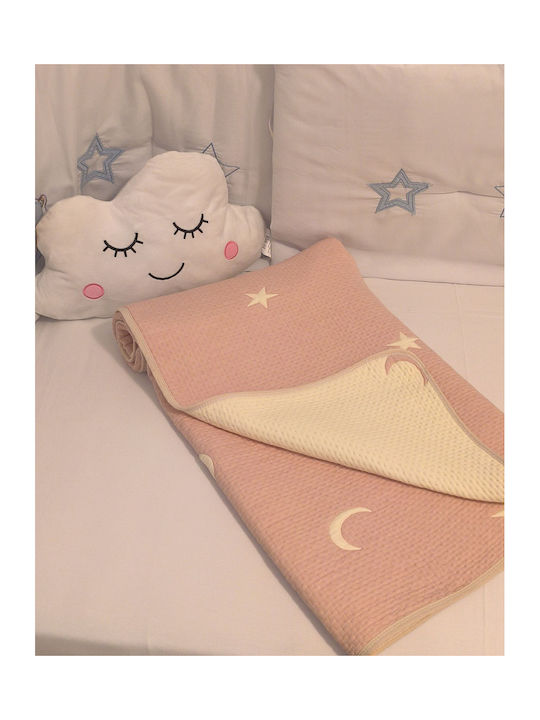 Double Sided Cotton Baby Quilt 100x110cm Pink