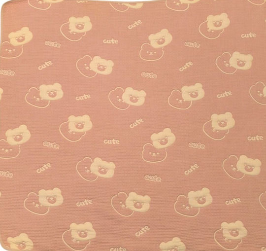 Бебешка кувертюра Двулицево Памук Pink 100x110см