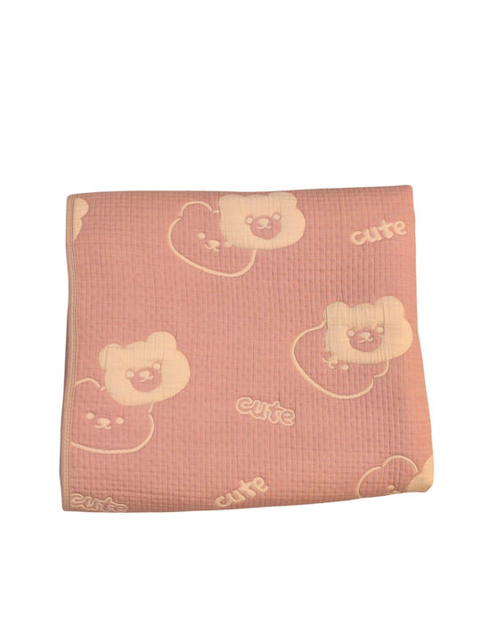 Double Sided Cotton Baby Quilt 100x110cm Pink