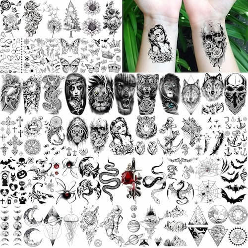Coktak 68 Sheets Large 3d Temporary Tattoos