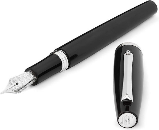 Montegrappa Πένα Γραφής Medium Μαύρη με Μαύρο Μελάνι