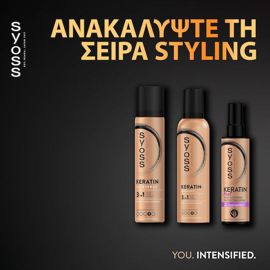 Syoss Keratin Style Perfection Mousse Αφρός Μαλλιών Für Volumen 250ml