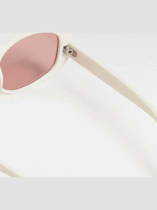 Vans Women's Sunglasses with White Frame and Pink Lens VN000ND7FS8