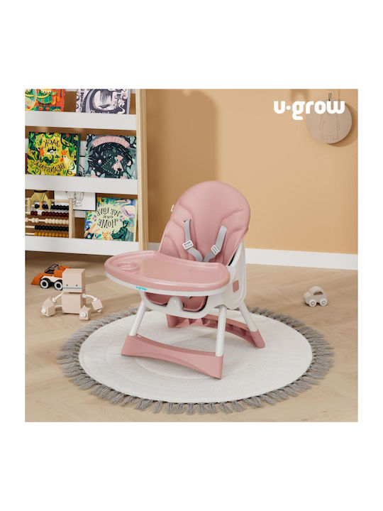 U-Grow Foldable Baby Highchair 2 in 1 Pink