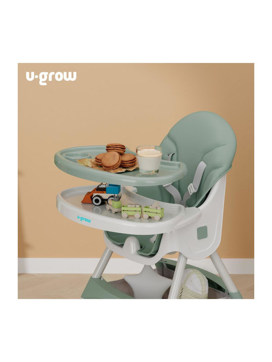 U-Grow Αναδιπλούμενο Καρεκλάκι Φαγητού 2 in 1 Πράσινο