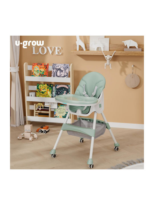 U-Grow Αναδιπλούμενο Καρεκλάκι Φαγητού 2 in 1 Πράσινο