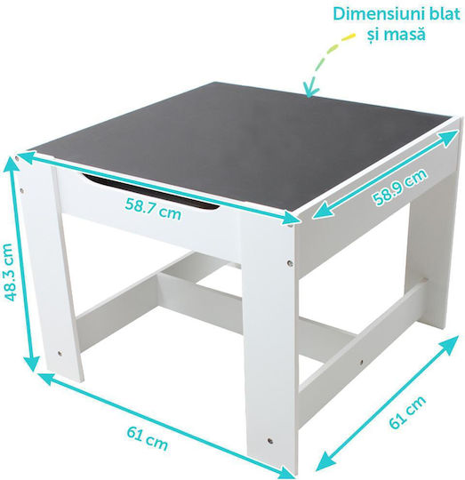 Kids Table and Chairs Set White U-Grow