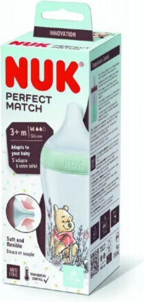 Nuk Πλαστικό Μπιμπερό Perfect Match Κατά των Κολικών με Θηλή Σιλικόνης για 3+ μηνών Μπλε 260ml