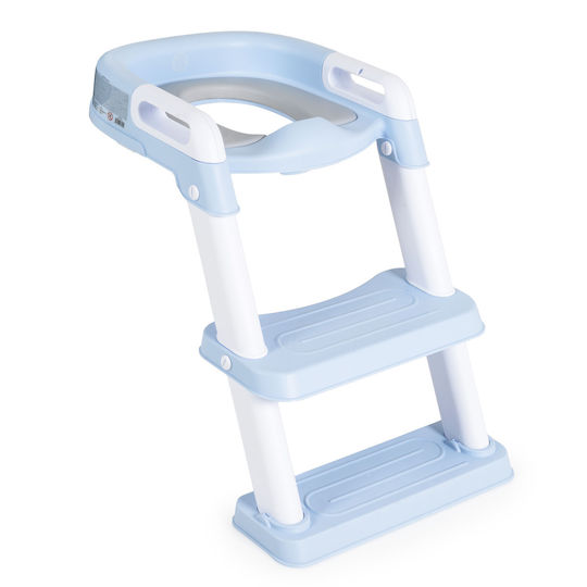 Moni Toddler Toilet Seat Lifty with Footrest Handles & Blue Cushion