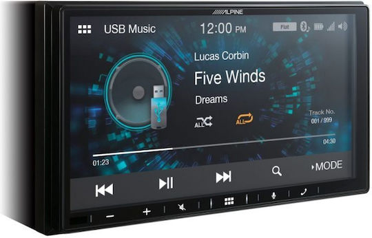 Alpine Ηχοσύστημα Αυτοκινήτου 2DIN (Bluetooth/USB/WiFi/GPS/Apple-Carplay/Android-Auto) με Οθόνη Αφής 7"