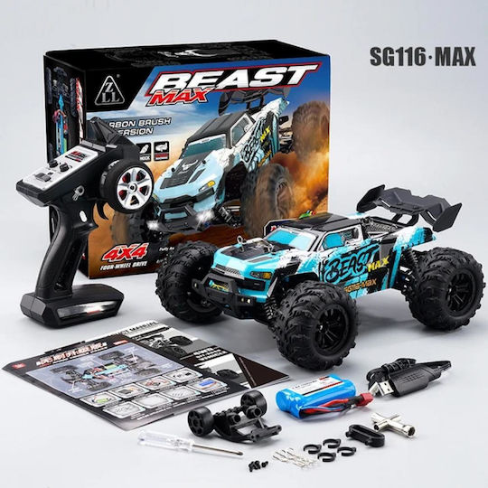 Mașină cu telecomandă Zll Sg116 Max 4WD 1:16 Motor fără perii 2.4g Viteză maximă 80km/h Baterie 7.4v 1500 mAh 15c Timp de funcționare 40min
