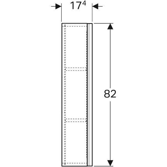 Geberit Bathroom Cabinet L45xW17.4xH82cm Black