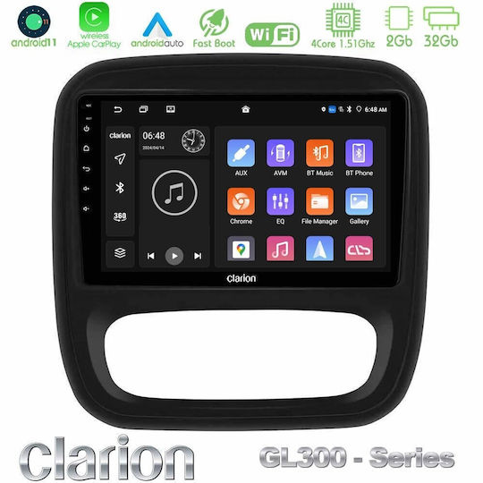 Clarion Ηχοσύστημα Αυτοκινήτου για Opel Vivaro Fiat Talento Renault Trafic Nissan NV300 2022-2023 με A/C (Bluetooth/USB/AUX/WiFi/GPS/Apple-Carplay/Android-Auto) με Οθόνη Αφής 9"