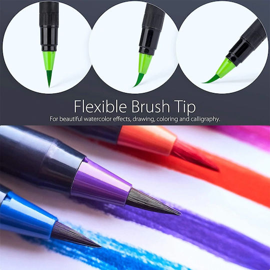 Ohuhu Real Brush Pens Perie Simplă 25 Markere