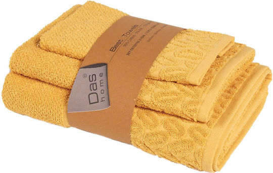 Das Home Bath Towel Set 3pcs 0784 Ochre Weight 550gr/m²