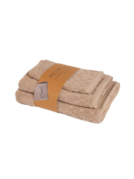 Das Home Σετ Πετσέτες Μπάνιου 3τμχ 0792 Taupe Βάρους 550gr/m²