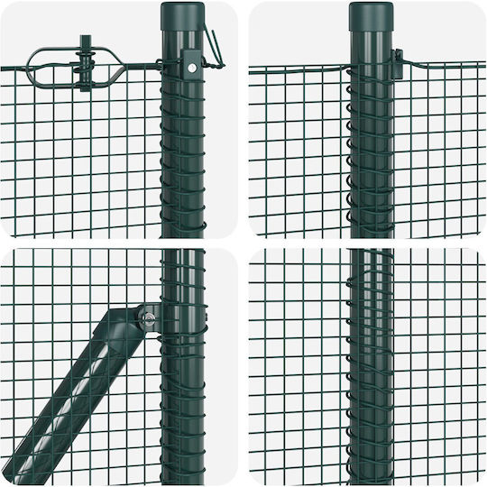 vidaXL Wire Fencing with PVC Coating Set Green 0.4x50m