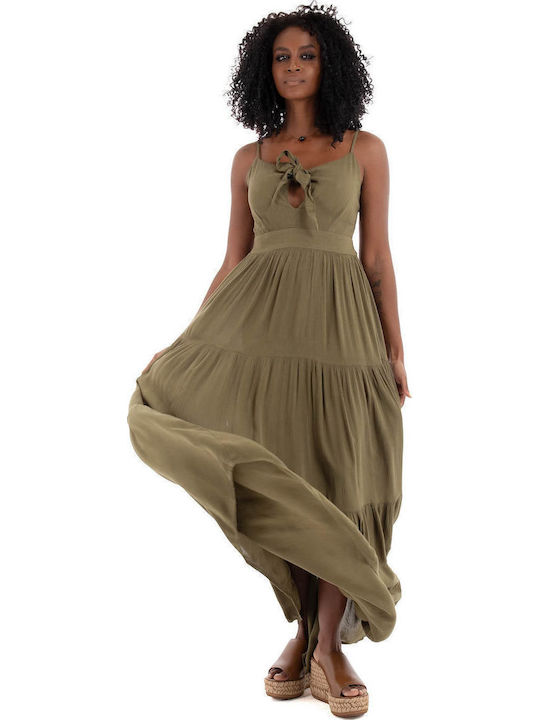 Sommer Maxi Damenkleid Olive