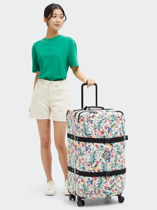 Kipling Spontaneous L Large Suitcase Cocktail Floral With 4 Wheels Height 78cm