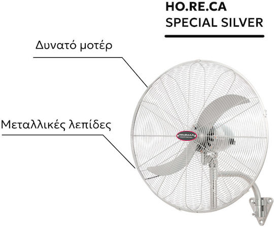 Telemax Fw65 Επαγγελματικός Ανεμιστήρας Επιτοίχιος Διαμέτρου 66cm με Τηλεχειριστήριο
