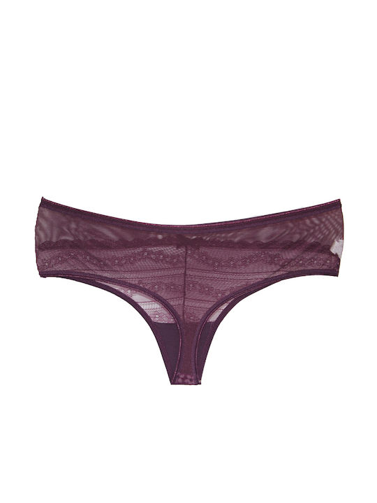 Damen Zeichenfolge mit Spitze Purple