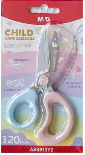 Foarfece de siguranță pentru copii M&G Unicorn din plastic 12 cm