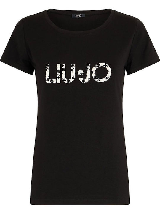 Women's Short Sleeve Black Blouse VA5156JS360 M9203