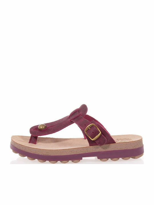 Fantasy Mirabella Leather Women's Flat Sandals Cherry Brush