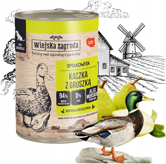 Wiejska Zagroda Wet Food Dogs in Cans with Duck, Turkey and Lamb Grain-Free 800gr