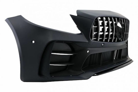 Front Bumper Mercedes-Benz C-Class C205/W205 14-21 GTR Look Black Mamba Black Chrome Grille