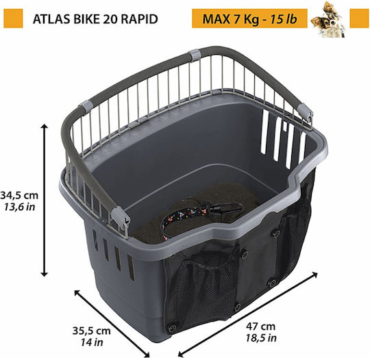 Ferplast Atlas Rapid 20 Dog Carrying Basket for 7kg Pets L47xW35.5xH34.5cm