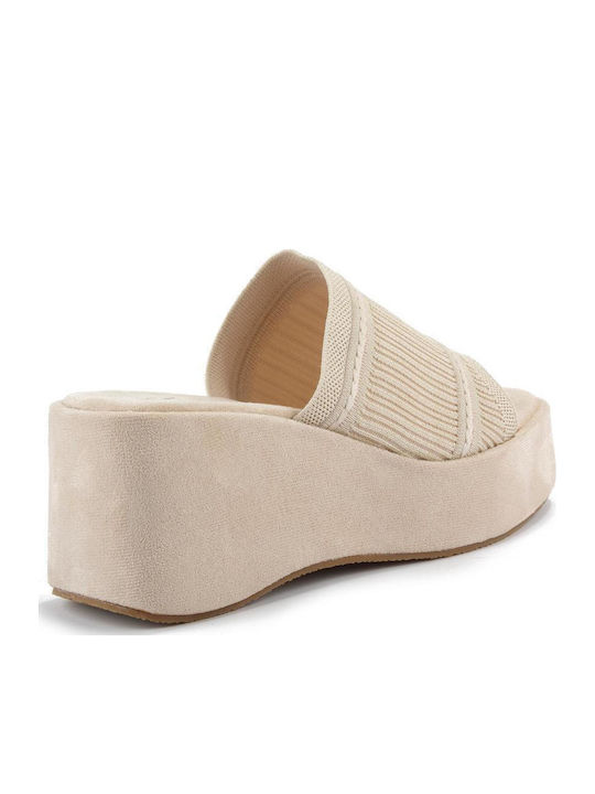 Damenplattformen Beige
