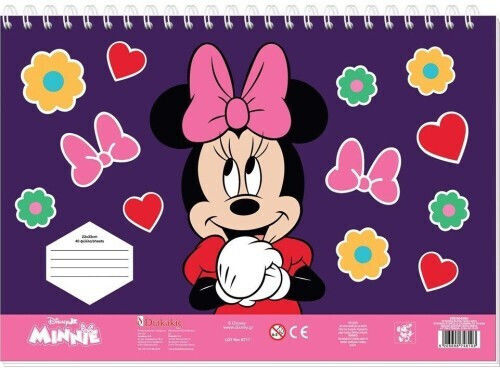 Diakakis Imports Disney Minnie Mouse Μπλοκ Ζωγραφικής Minnie 23x33 40φυλ Αυτοκ-στενσιλ 2σελ Χρ 2σχ 000564986