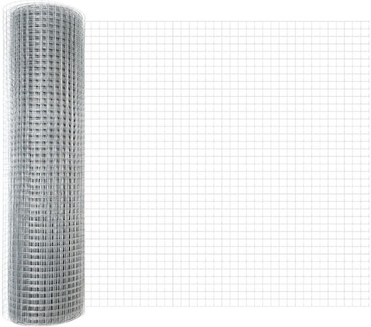 vidaXL Wire Fencing Galvanized Set Silver 1x25m